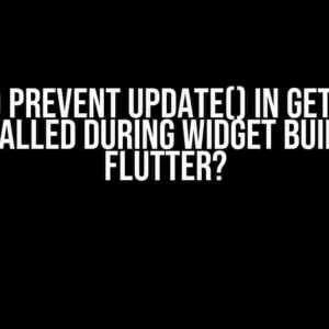 How to Prevent update() in GetX from Being Called During Widget Building in Flutter?