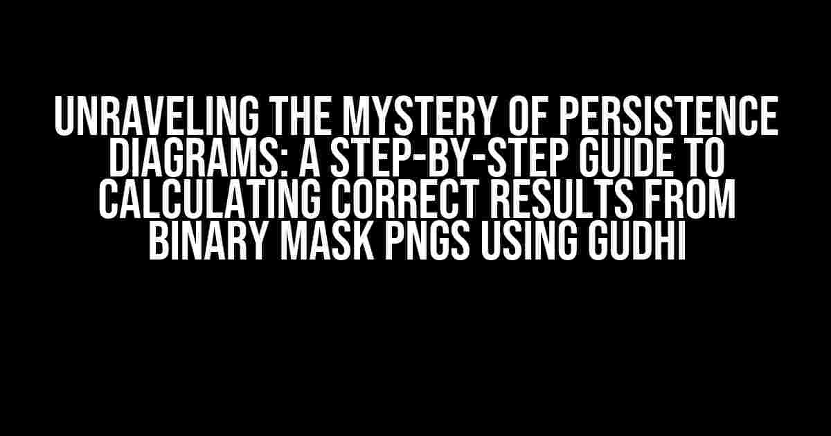 Unraveling the Mystery of Persistence Diagrams: A Step-by-Step Guide to Calculating Correct Results from Binary Mask PNGs using GUDHI